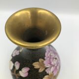 Vintage chinese vase black cloisonné