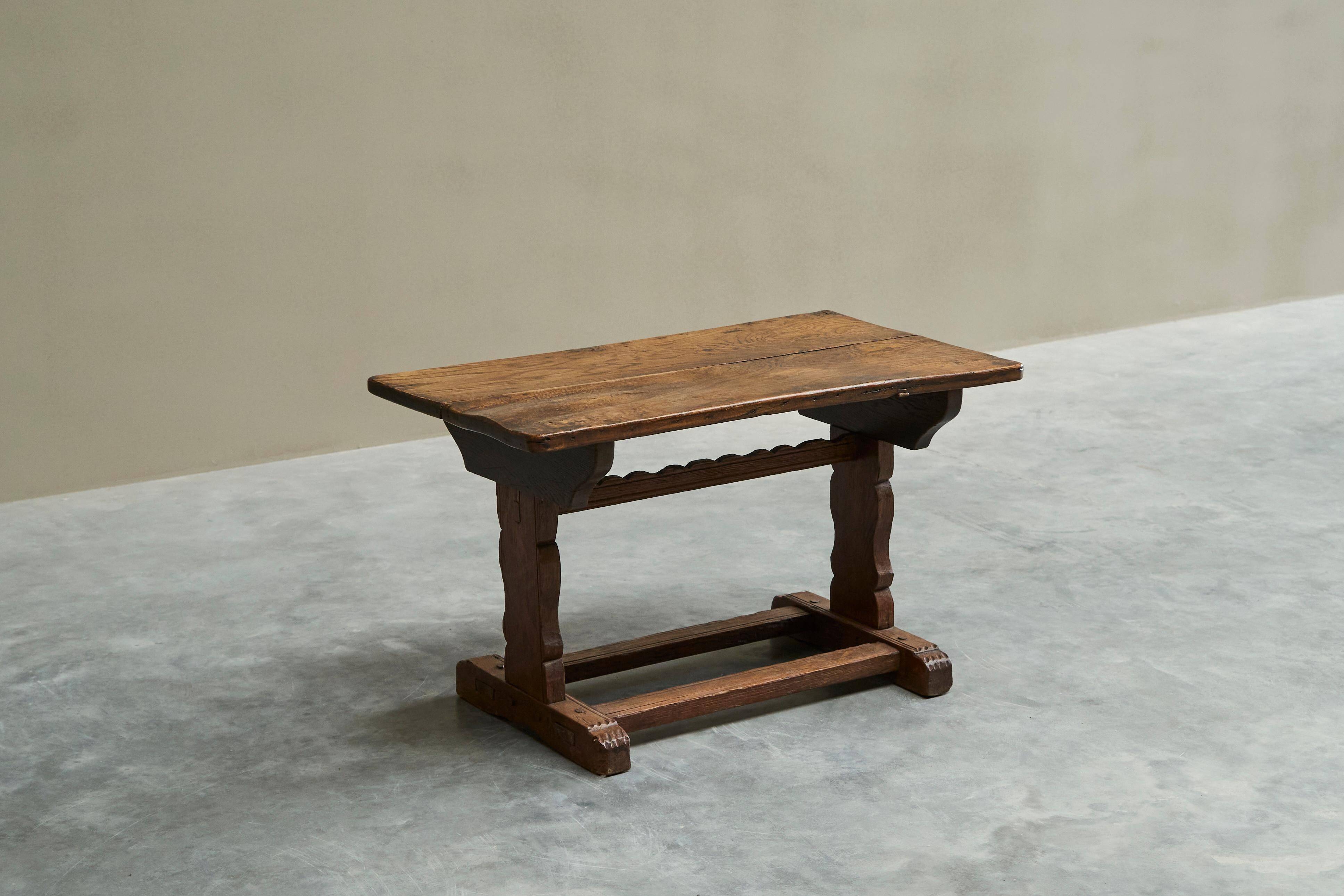 Wabi Sabi style side table in solid oak