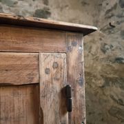 Antique French work cabinet in pine with two doors – rustic country style