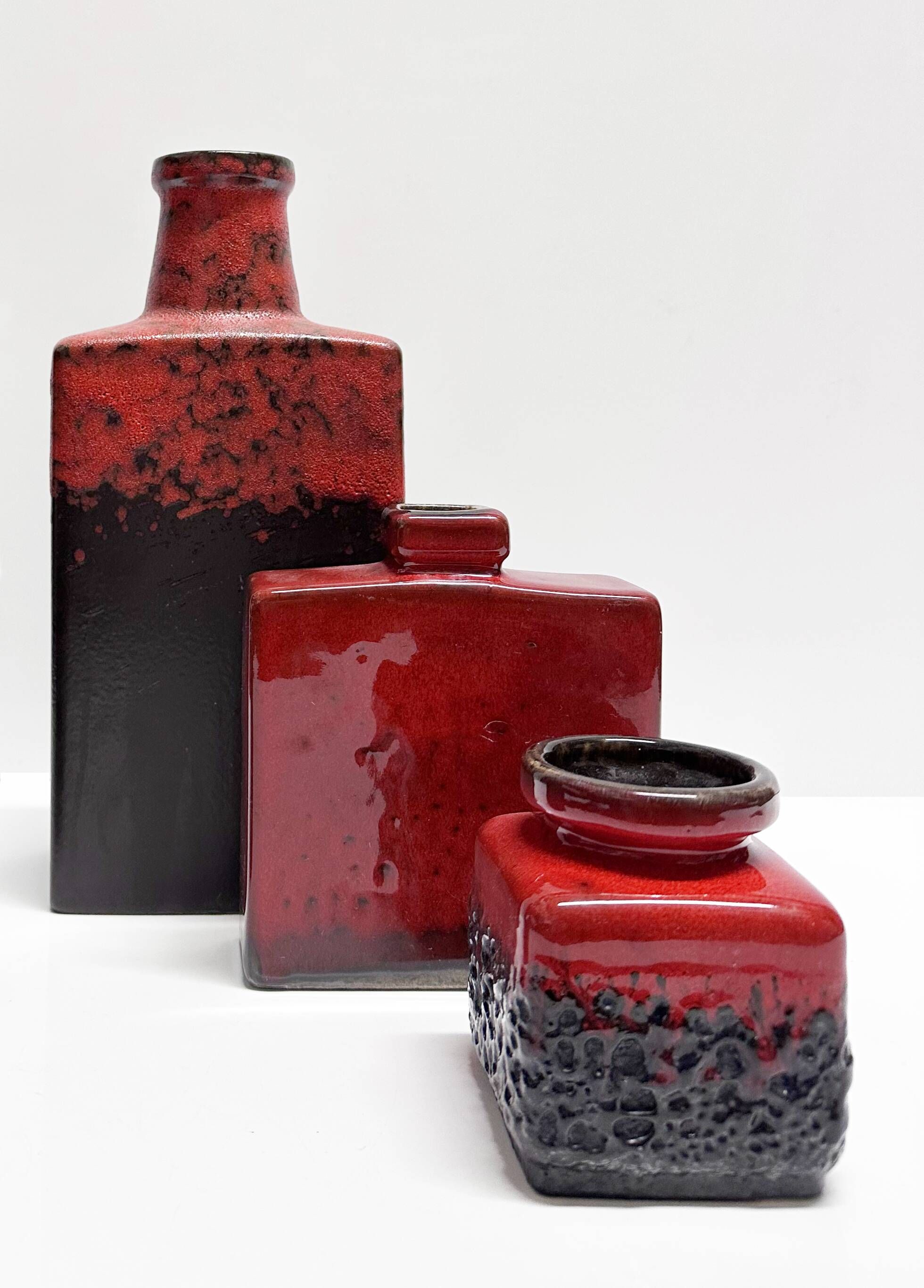 Set of four modernist ceramic vases. Germany, 1960s and 1970s.
