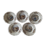 5 assiettes creuses faïence sarreguemines  ma normandie