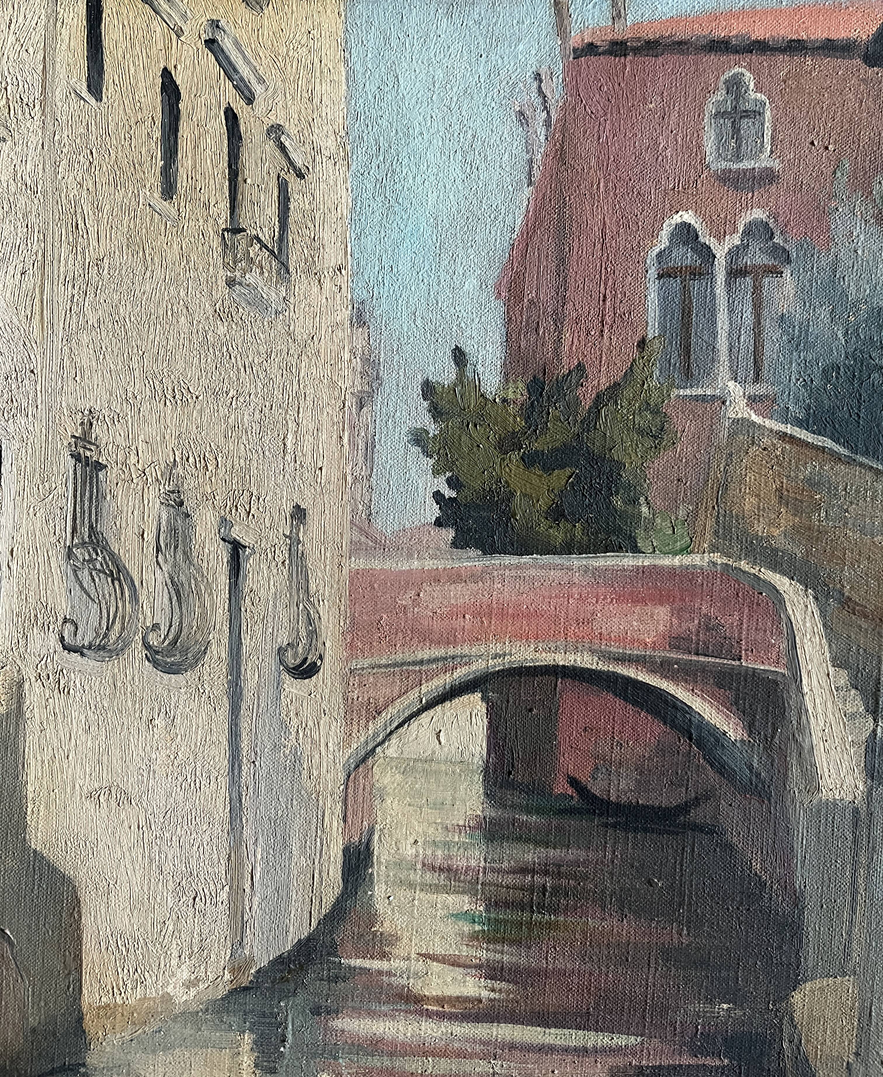 Table Hst Hélène BESNARD-GIRAUDIAS (1906-2003) Venice + frame