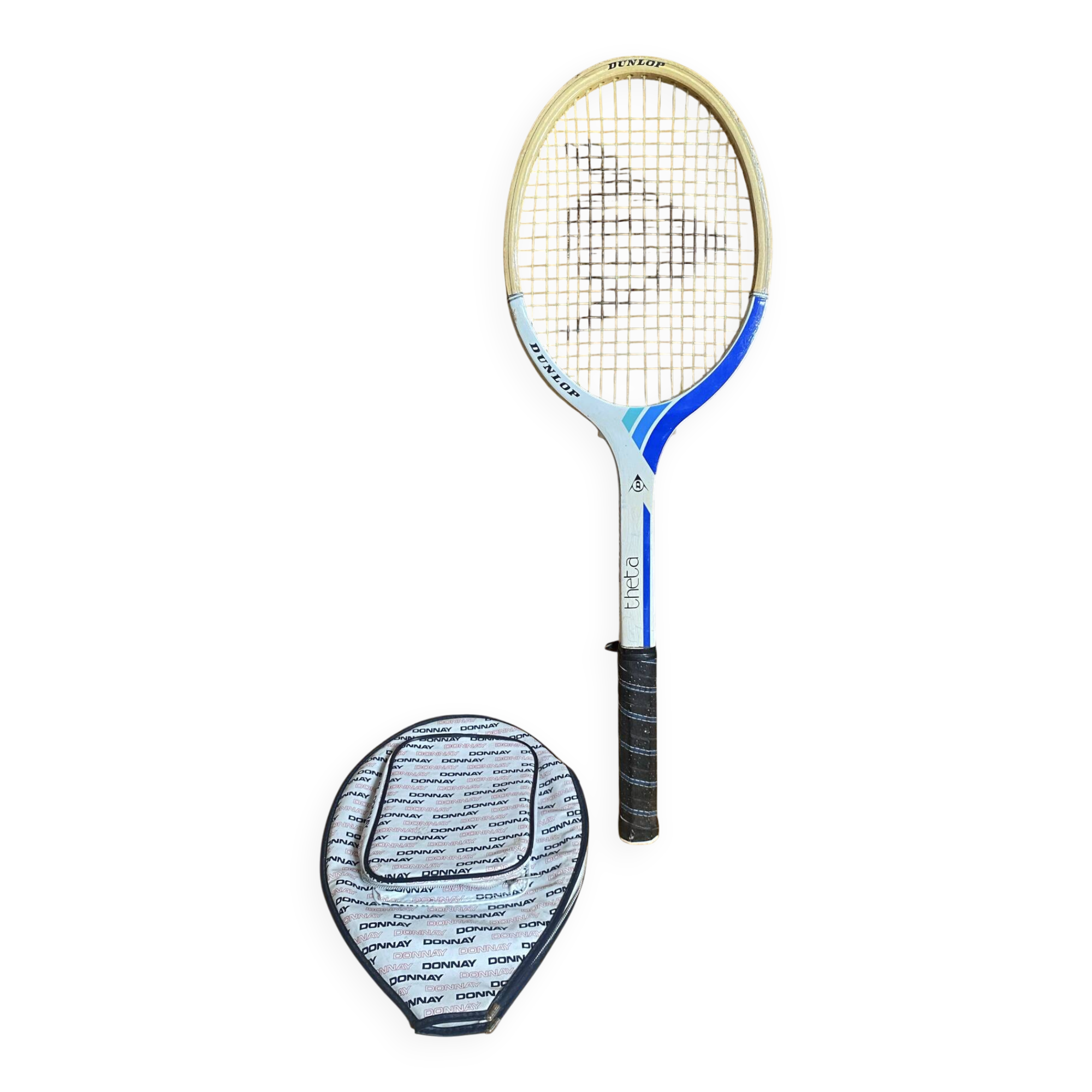 Vintage dunlop wooden tennis racket + donnay cover