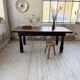 19th-century castle table, carved solid oak, 190cm.