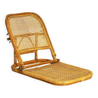 Folding rattan beach chair, USA, 1960s