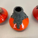 Set of 3 Original 1970 Ceramic Studio Pottery Vase by Roth Ceramics, Germany