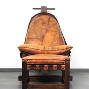 Brutalist oak lounge chair and ottoman, 1970s, set of 2