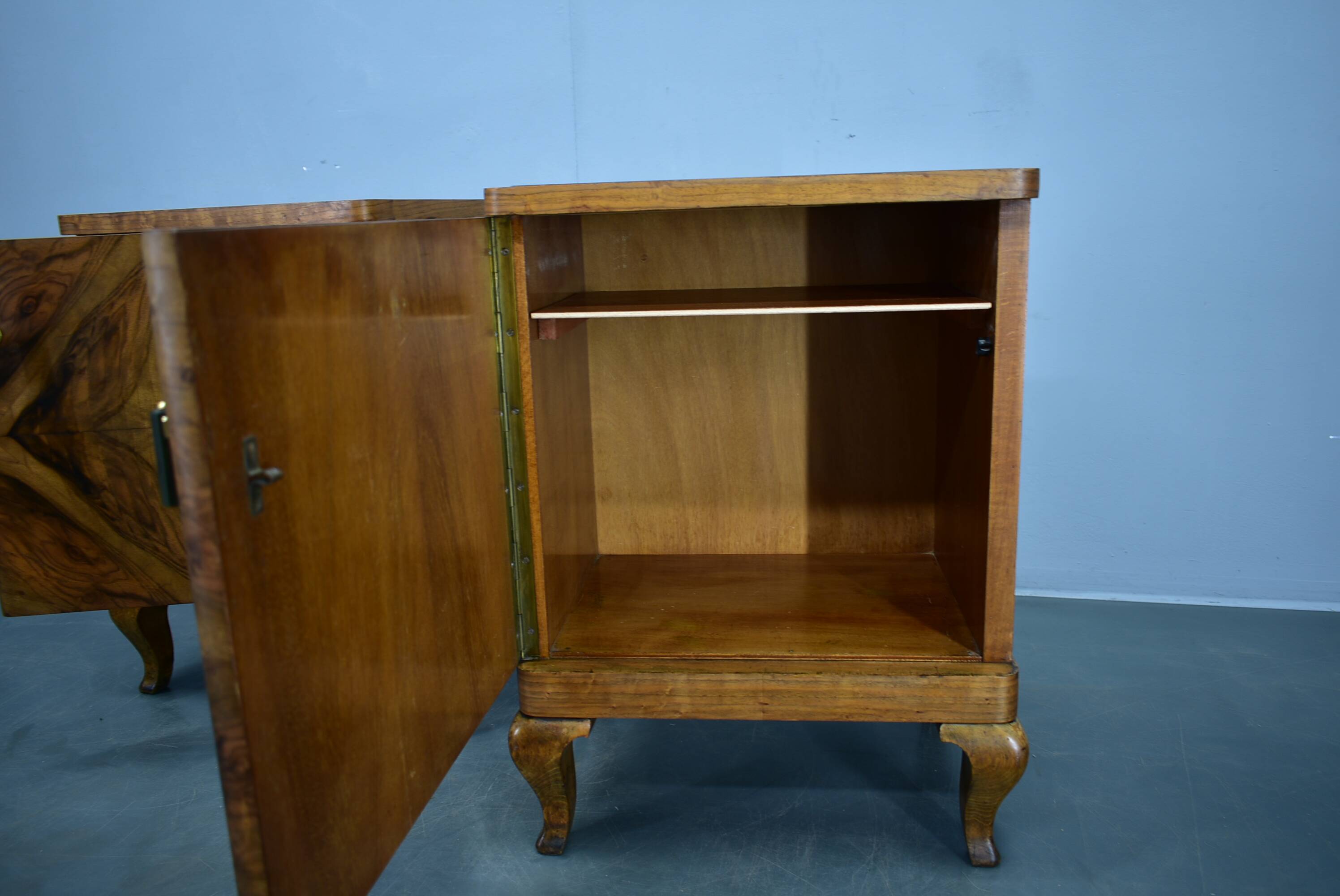 1932s pair of art deco bedside tables, Czechoslovakia