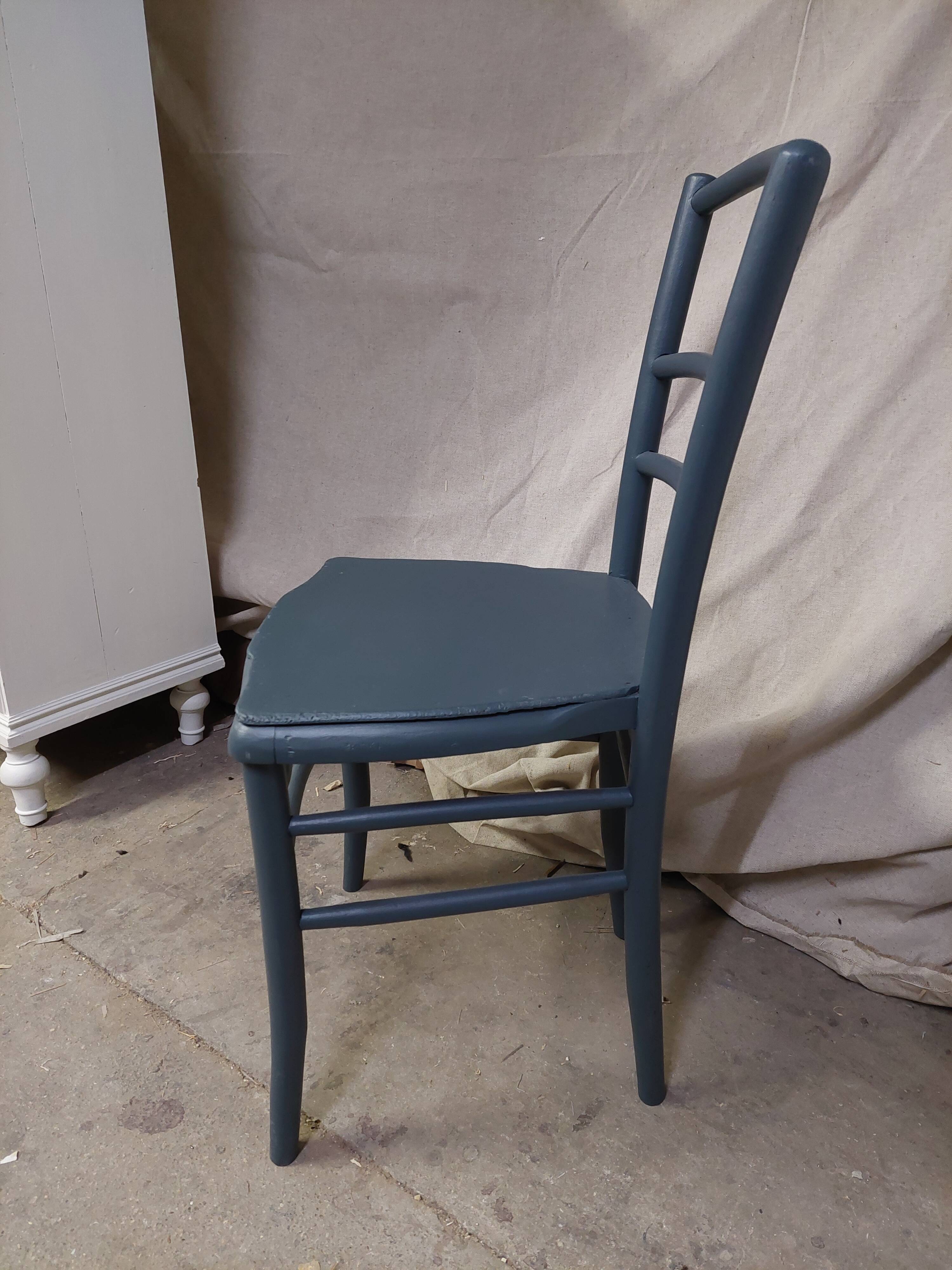 Dark blue wooden chair