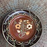 Alsatian decorative hollow dish, handmade pottery, Henri Siegfried, vintage