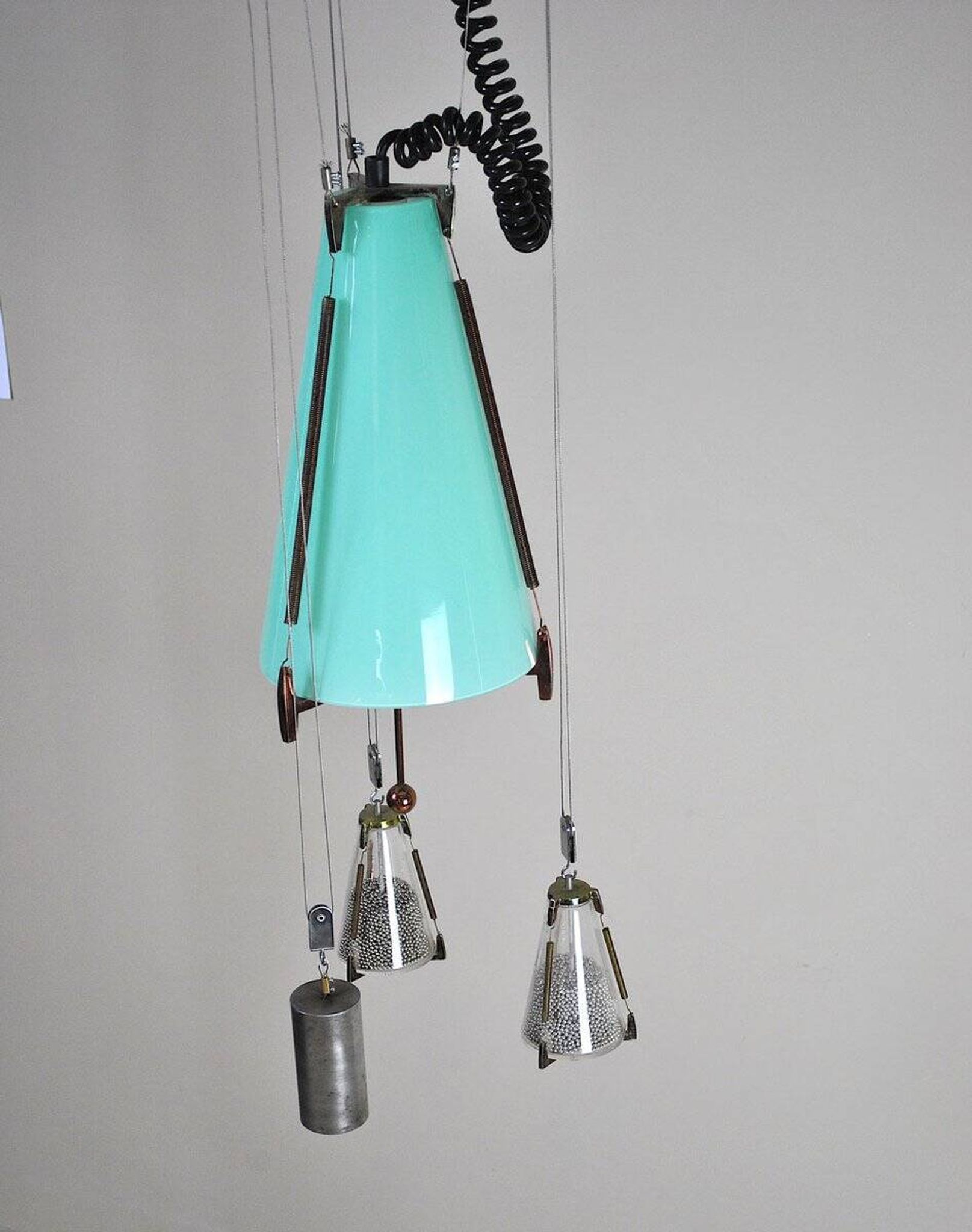 Ceiling lamp in glass, United States, 1950s