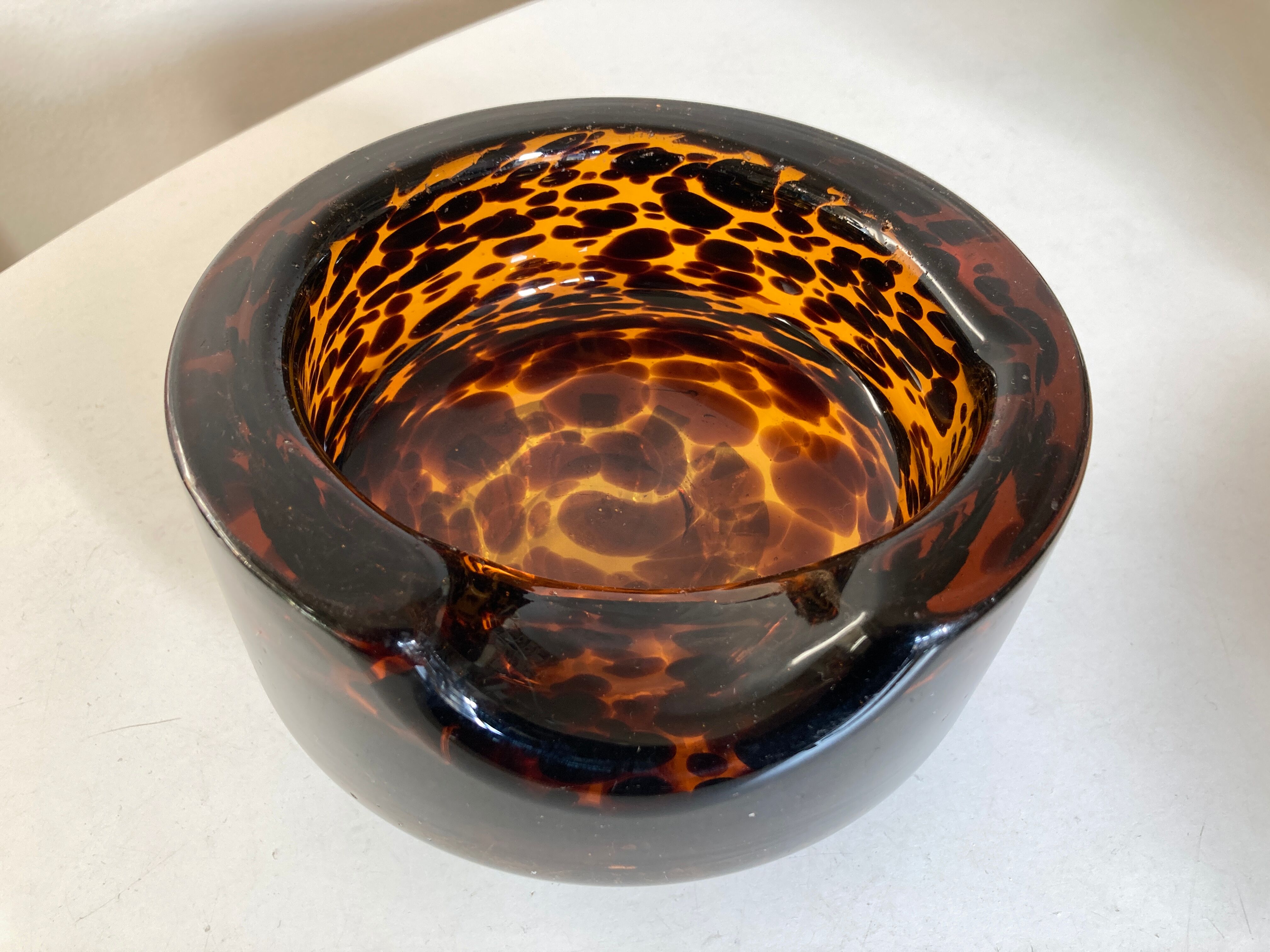 Empty glass pocket blown tortoiseshell 1970 XL