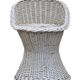 Vintage woven wicker stool 1950
