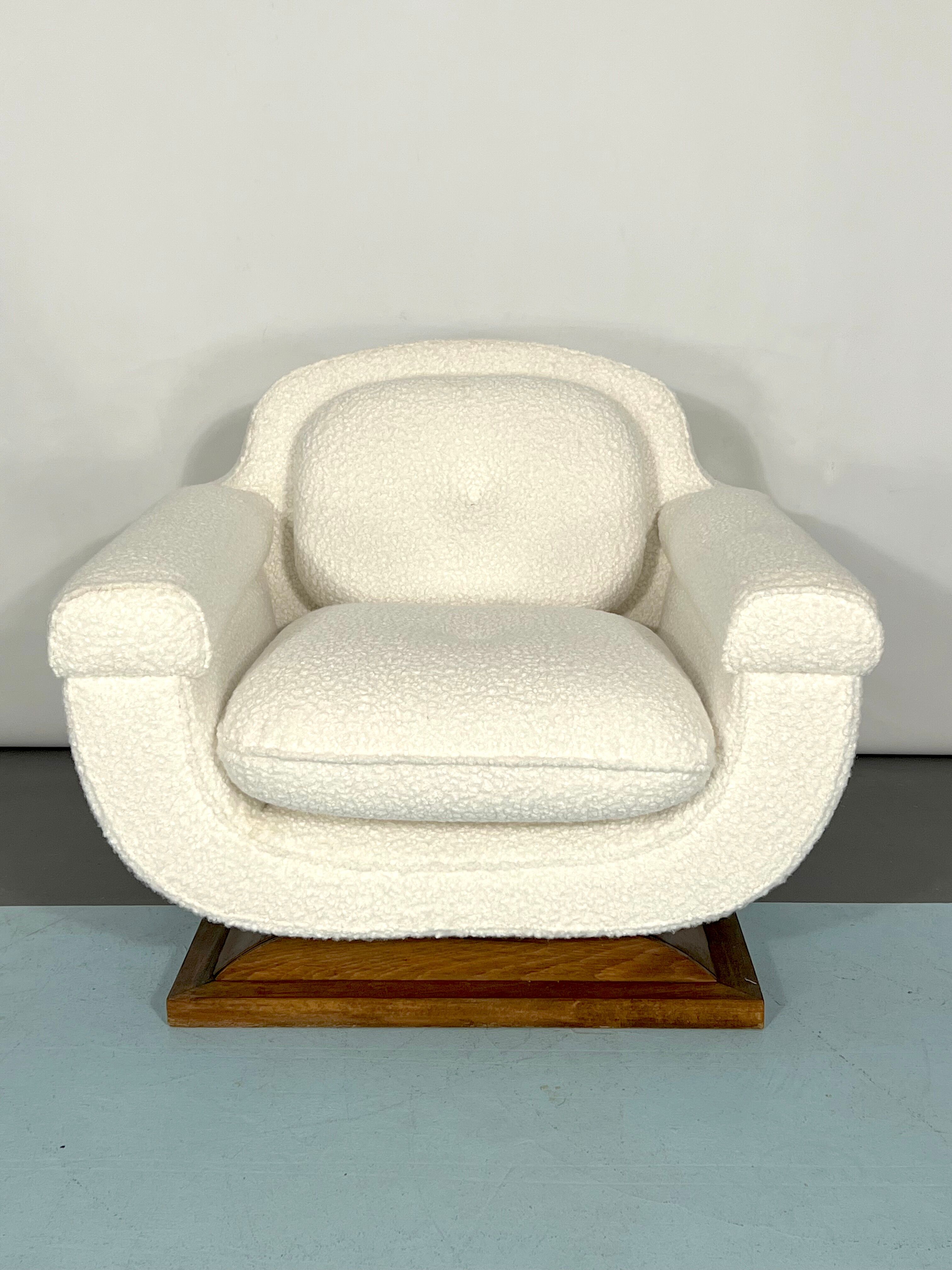 Mid-century White Art Deco sofa and armchair. Italy 1930s