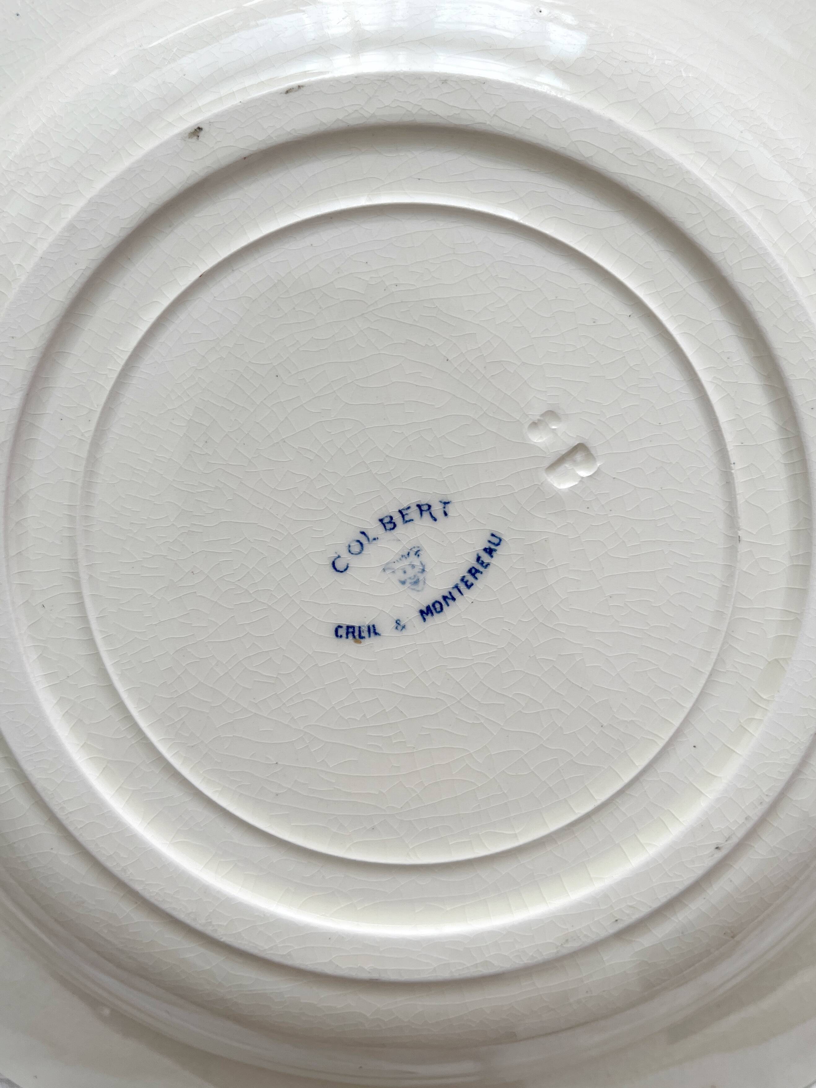4 deep ironware plates “Colbert” Creil and Montereau