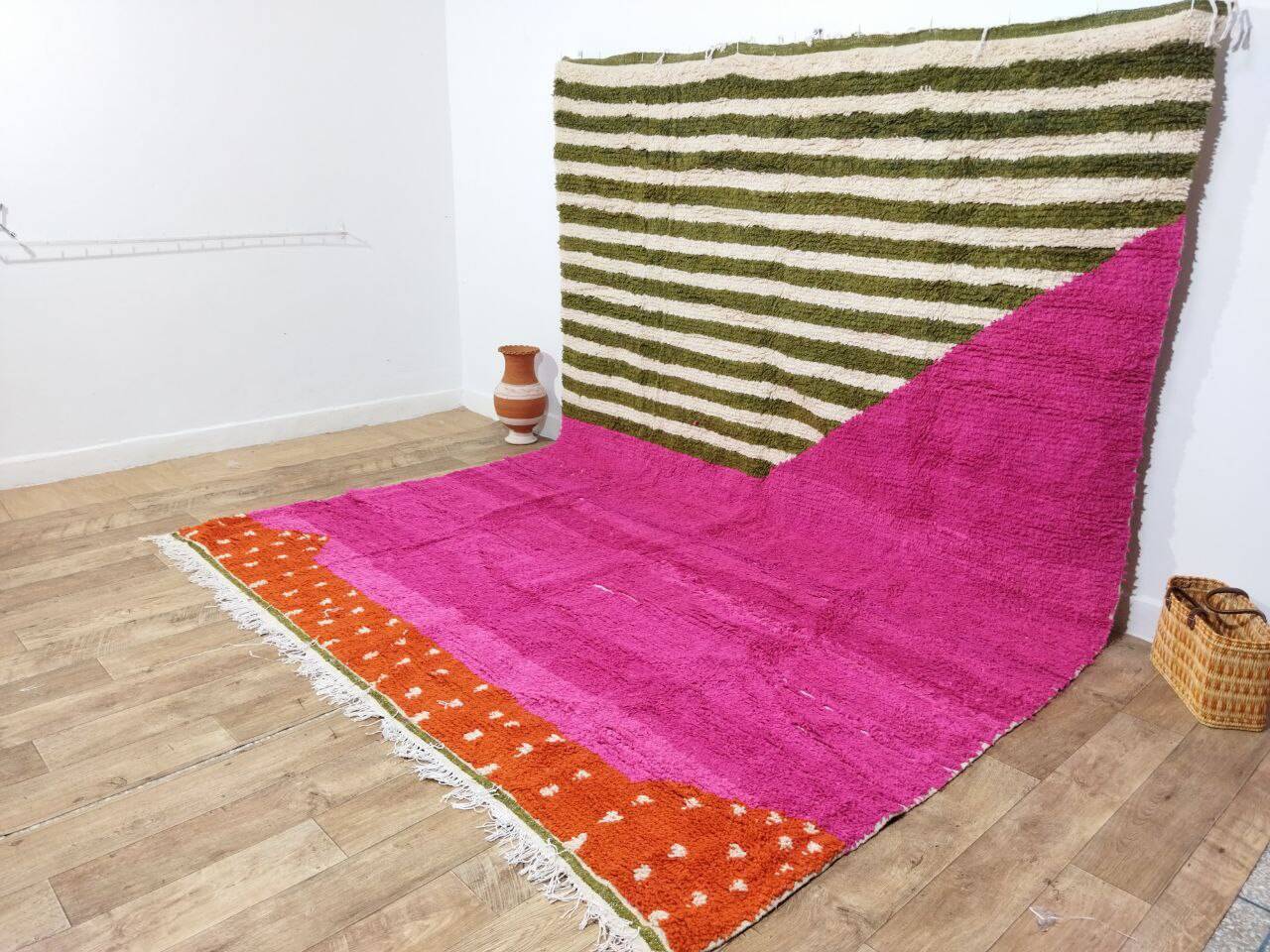 Handmade wool Berber rug 360 x 273 cm