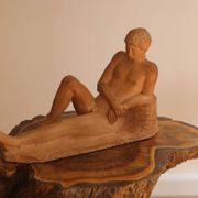 Terracotta young man lying nude, 1988