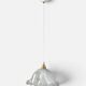 Suspension corolle 70s en verre de Murano texturé