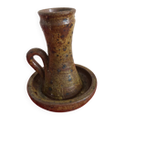 Antique pyrite sandstone candlestick