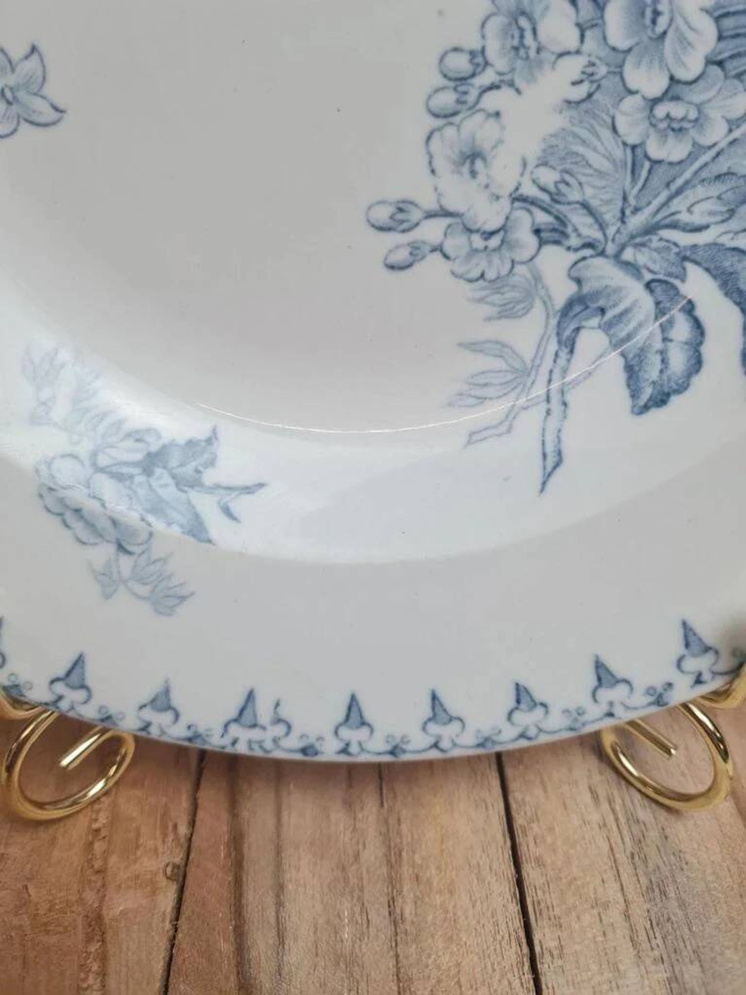 Antique hollow plate Sarreguemines model Flore