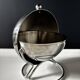 Chrome metal countertop sugar bowl with lid