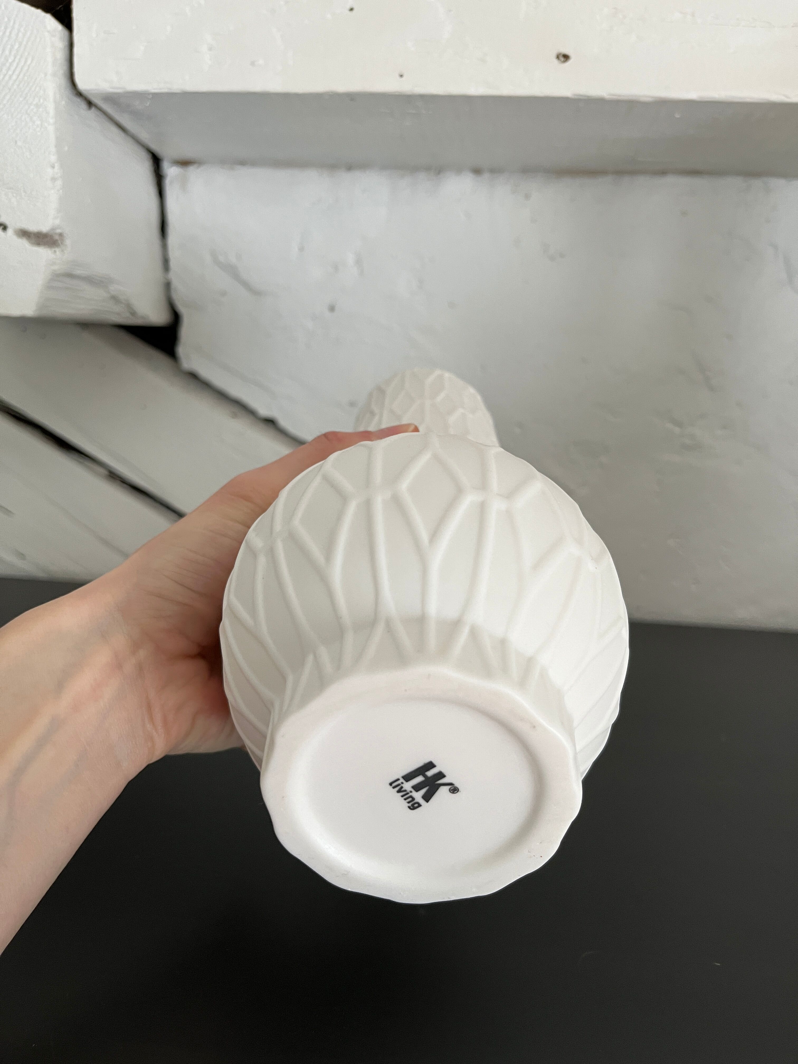 Vase blanc porcelaine HK Living