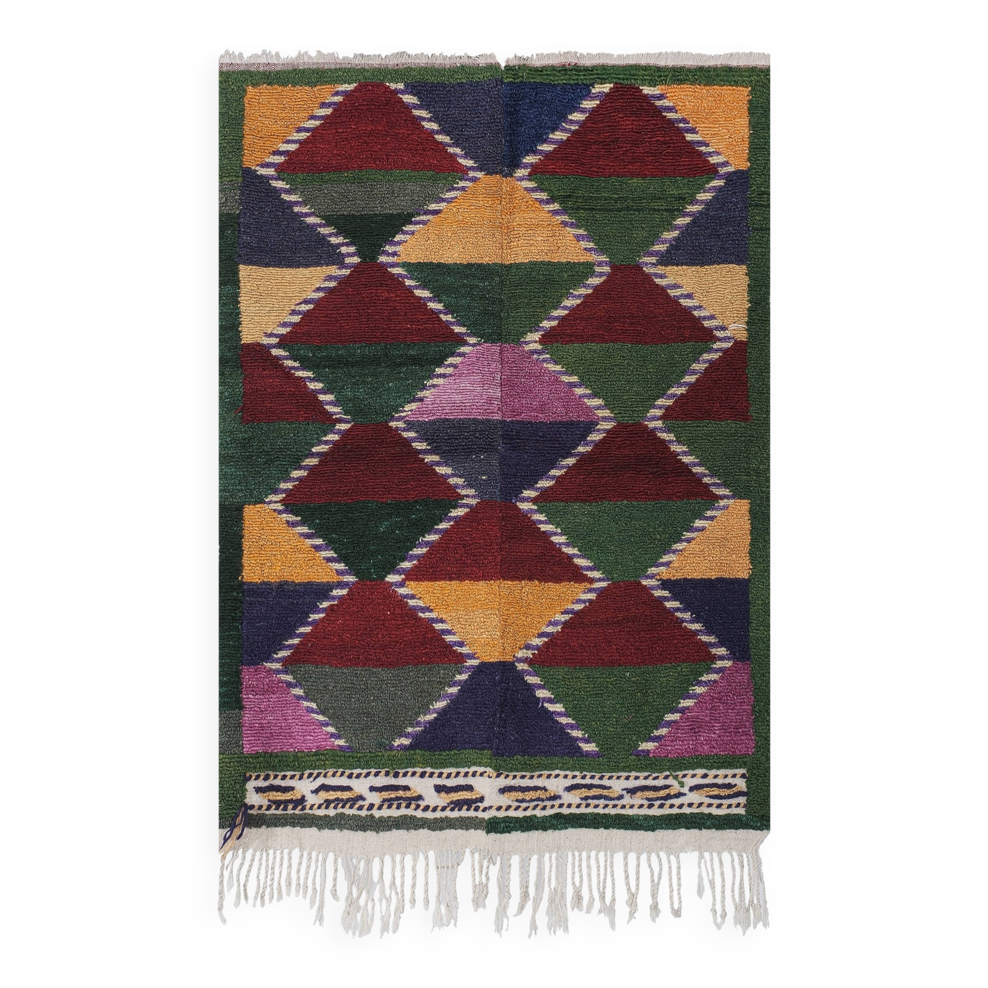 Vintage Turkish Oushak Rug Handwoven 108x150 cm