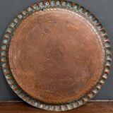 Oriental tray in copper or brass engraved XXth