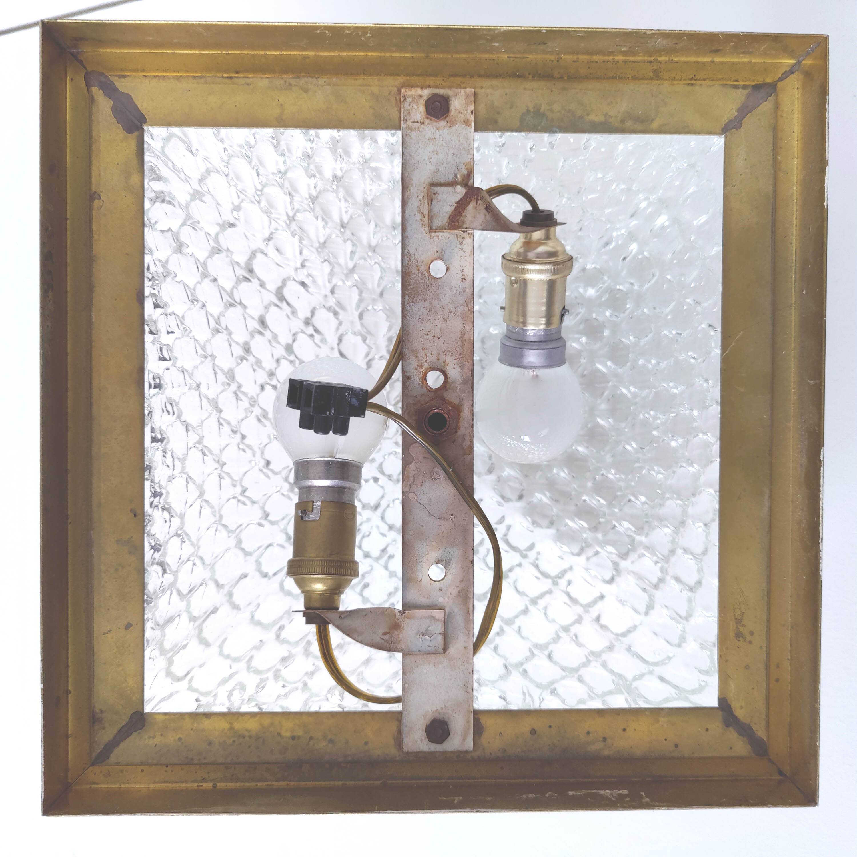 Golden globe ceiling light, bubble glass and brass