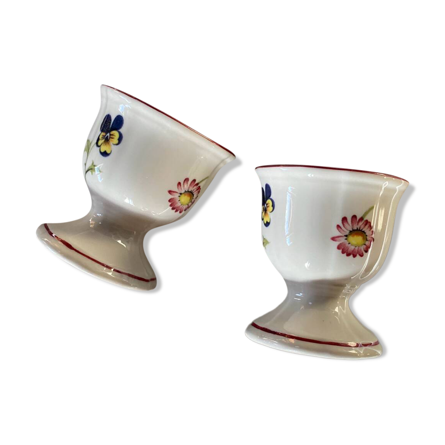 Set of 2 porcelain egg cups by Villeroy and Boch.