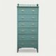 Old grey green high chest of drawers H160