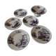 Old flat plates in earthenware iron and compotier
