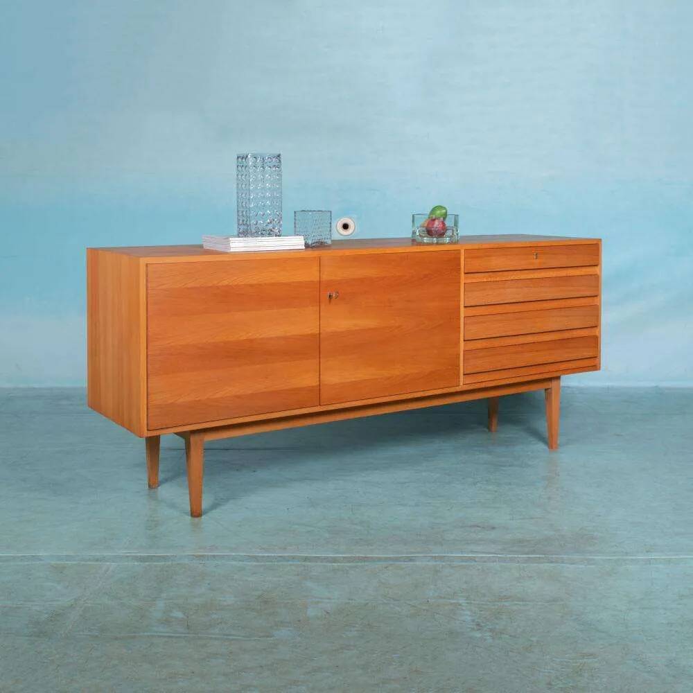 Vintage blond sideboard 60s minimalist credenza