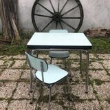 Table and chairs in water green formica