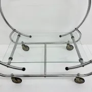 Art deco bar cart trolley chrome tubular, 1930s