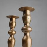 Set of two antique 19th century French copper candlesticks