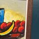 Huile sur toile originale suédoise – « Nature morte avec fruits et vase » par Rollo