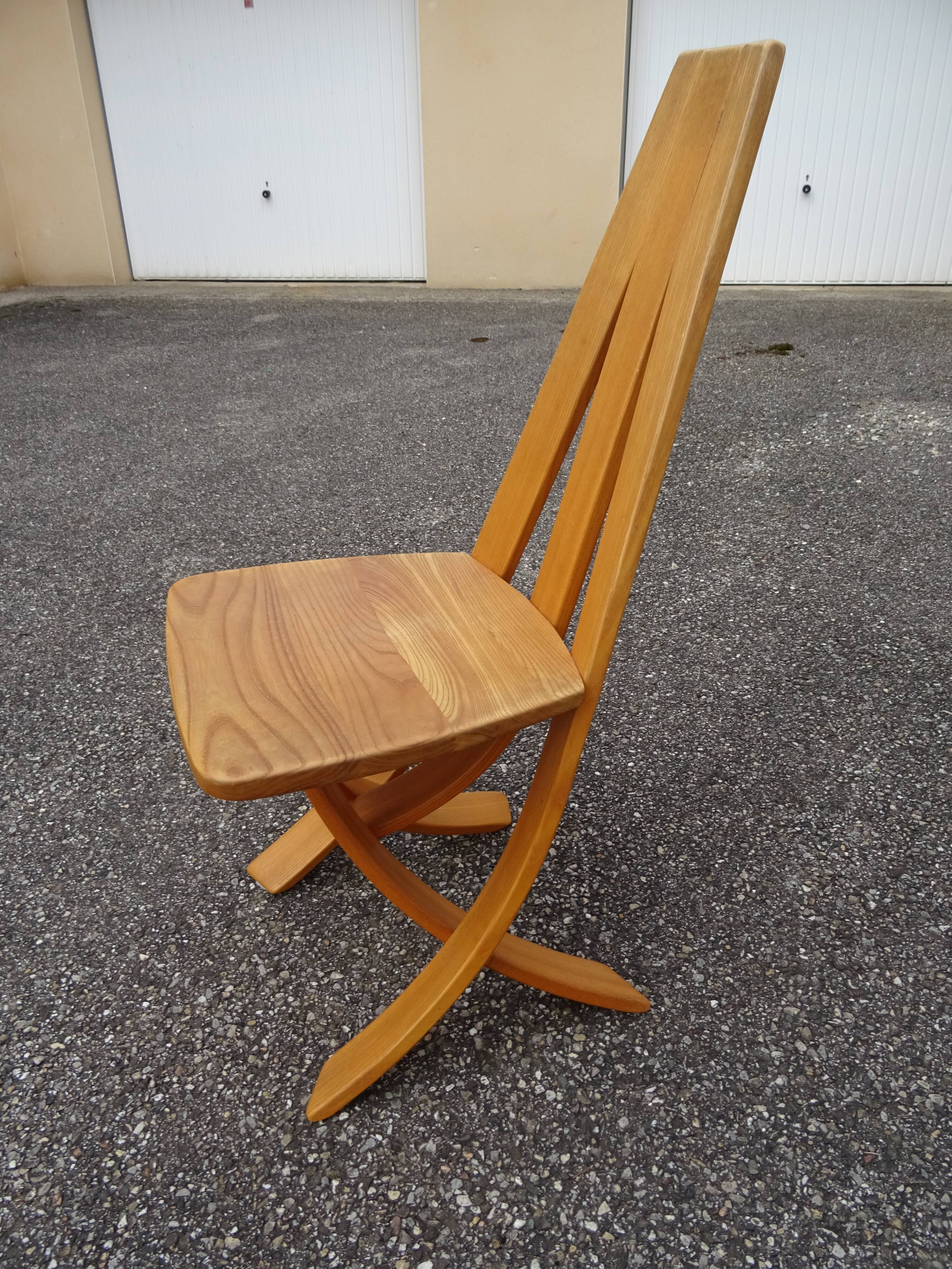 Set of 5 Epona chairs designed by Francis Taglian, France, 1980s.