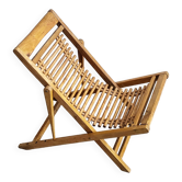 Children's lounge chair in bamboo & beech vintage 1950
