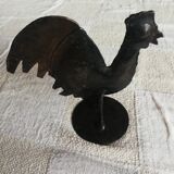 Poule ou coq en laiton sur support rond decoration