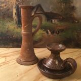 Vintage sandstone candlesticks