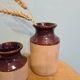 Duo vases anciens grès vernissé vintage mid century