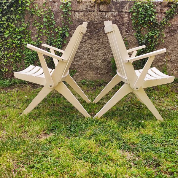 Fauteuils de jardin pliants  vintage 1970