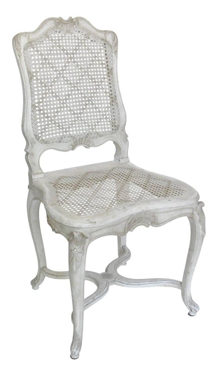 Suite de 6 chaises cannées de style Régence