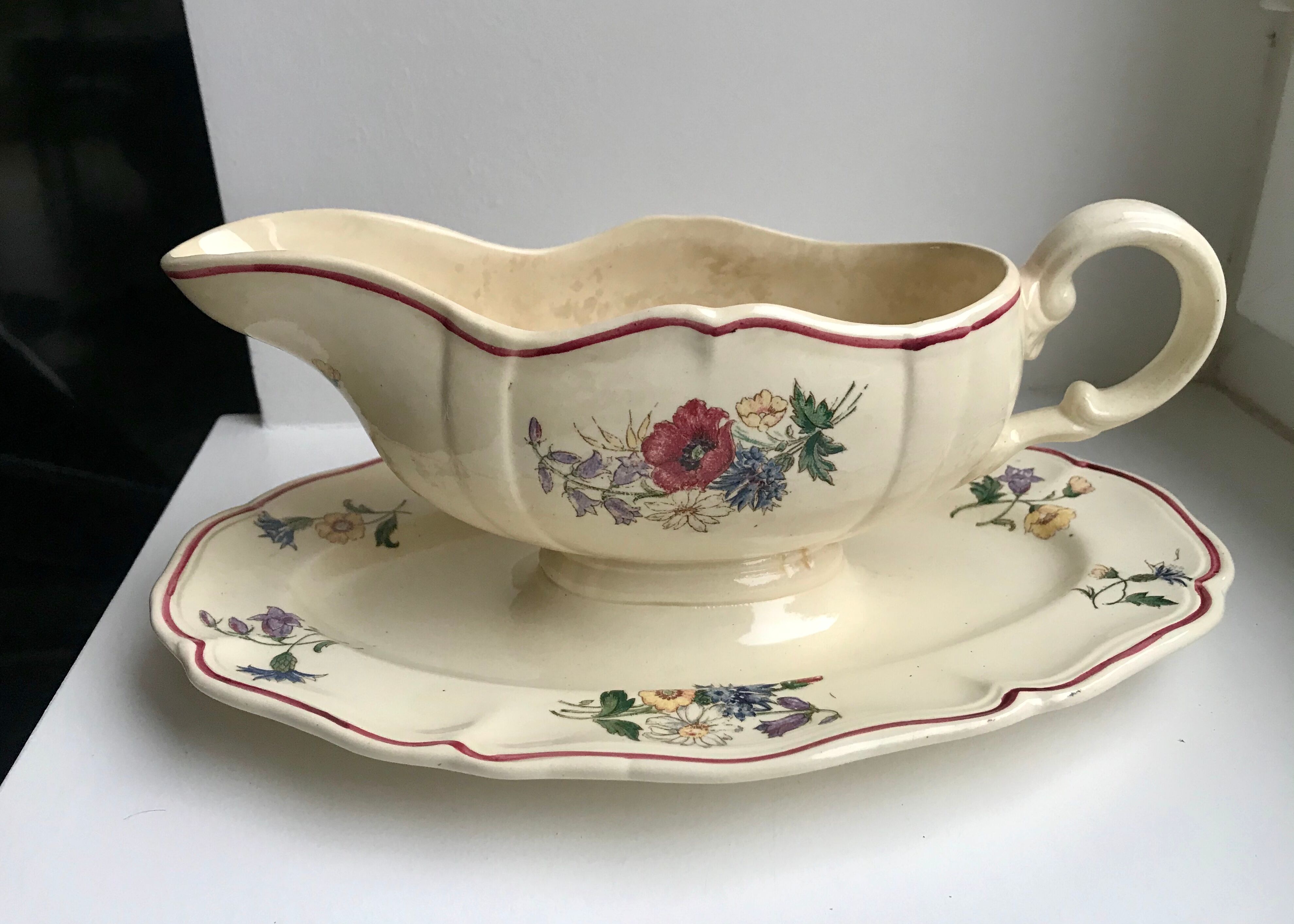 saucière Digoin Sarreguemines model "Agreste" 50s