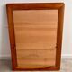 Old mirror in solid elm design from the 70s vintage brutalist style
