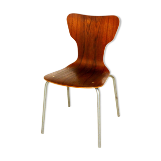 Chaise en teck et métal Suède 1960