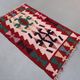 Vintage Turkish mini kilim 57x94 cm wool small kelim runner, shabby chic 2564