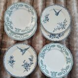8 antique dessert plates in ironstone