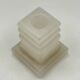 Bougeoir vintage en onyx sculpté, design architectural à gradins